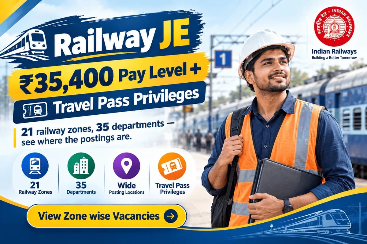 Railway JE — Pay Level & Zone-wise Vacancies